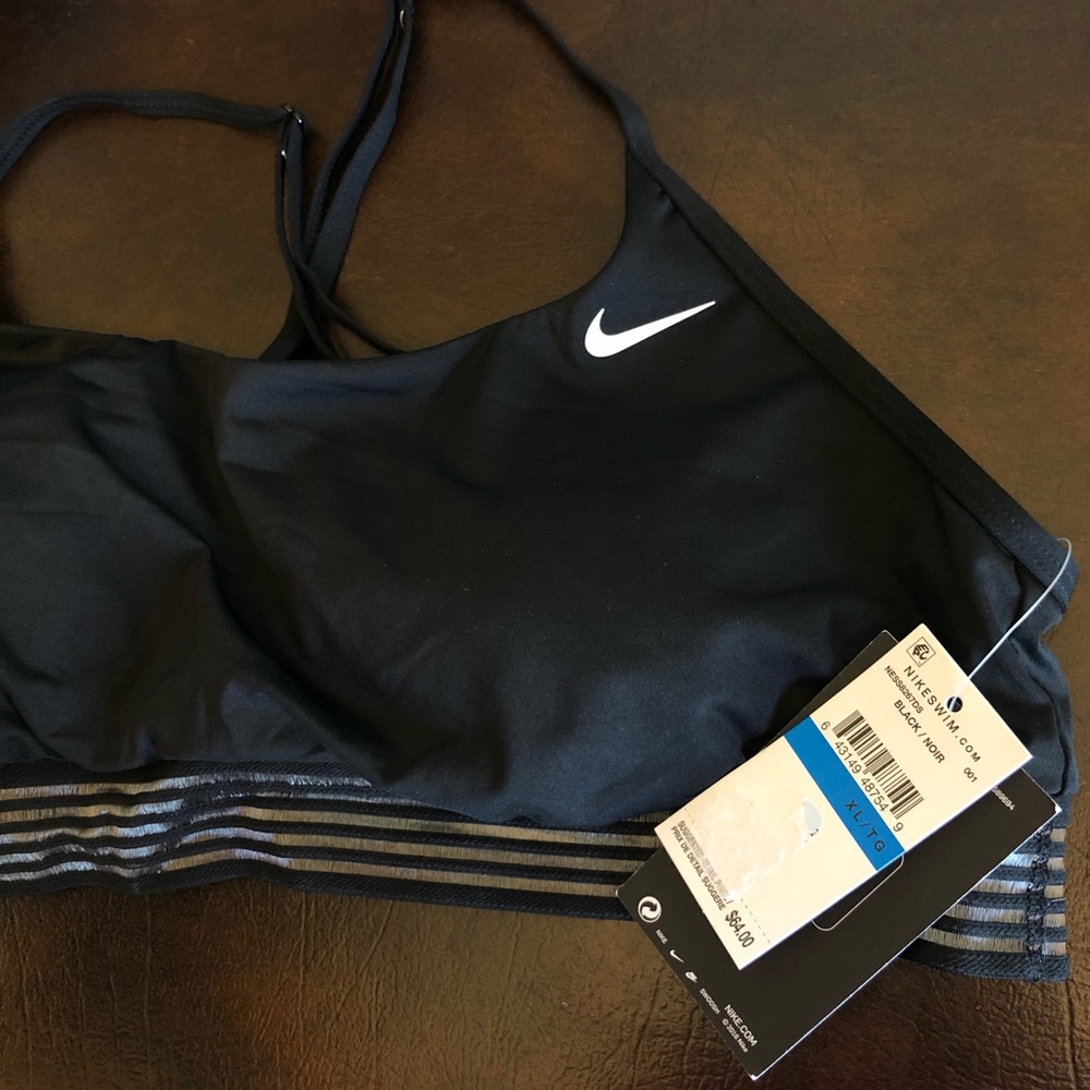 NWT Nike Cross Back Bikini Top Black XL - Picture 3 of 3